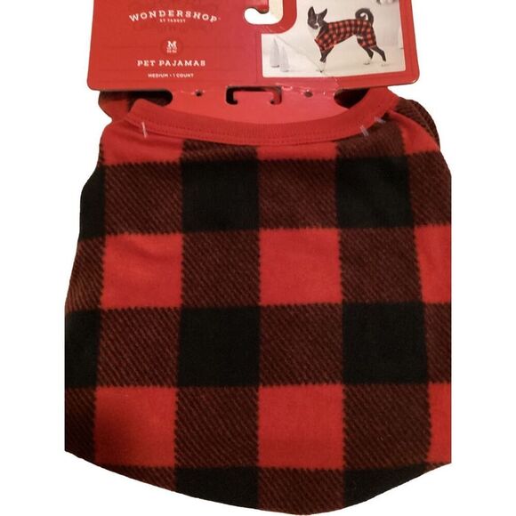 Nwt Medium Wondershop Plaid Fleece Cat And Dog Pet Pajamas Winter - Picture 5 of 6